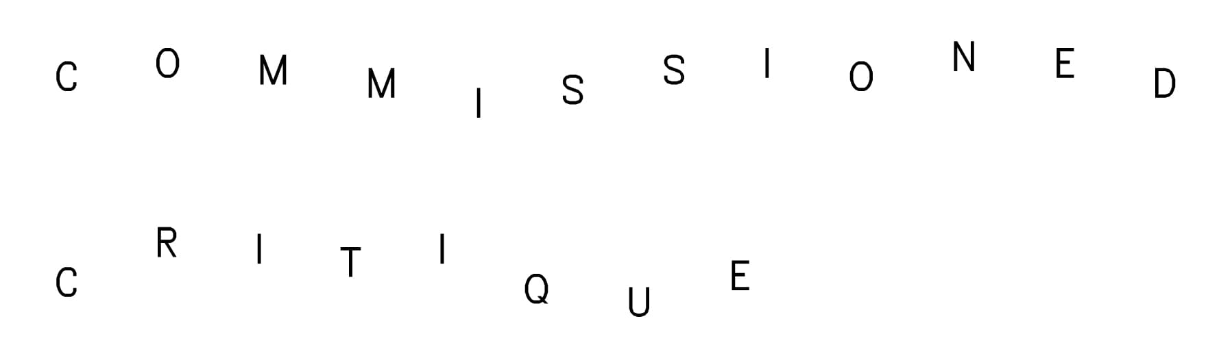 The image says Commissioned Critique in black letters against a white background.